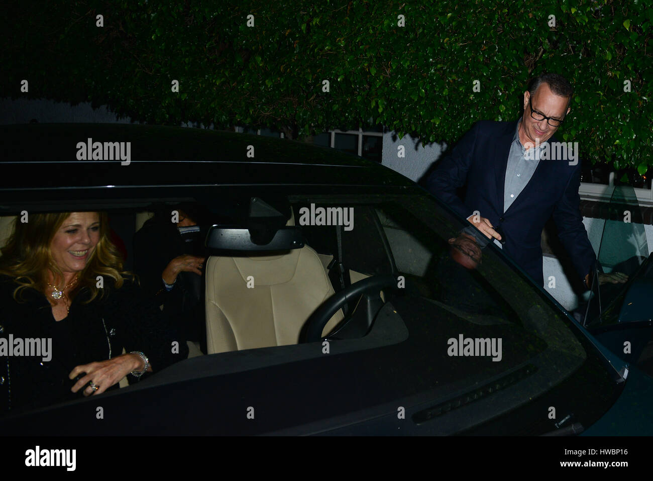 Tom Hanks and his wife Rita Wilson at Giorgio Baldi restaurant in Santa