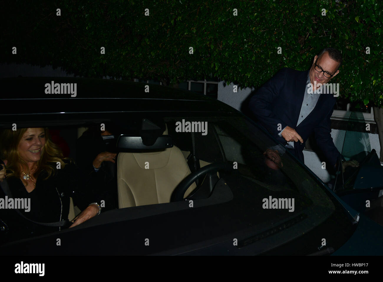 Tom Hanks and his wife Rita Wilson at Giorgio Baldi restaurant in Santa