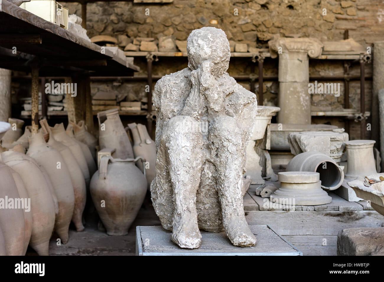 Corpse preserved at Pompeii from volcanic ash Stock Photo Alamy