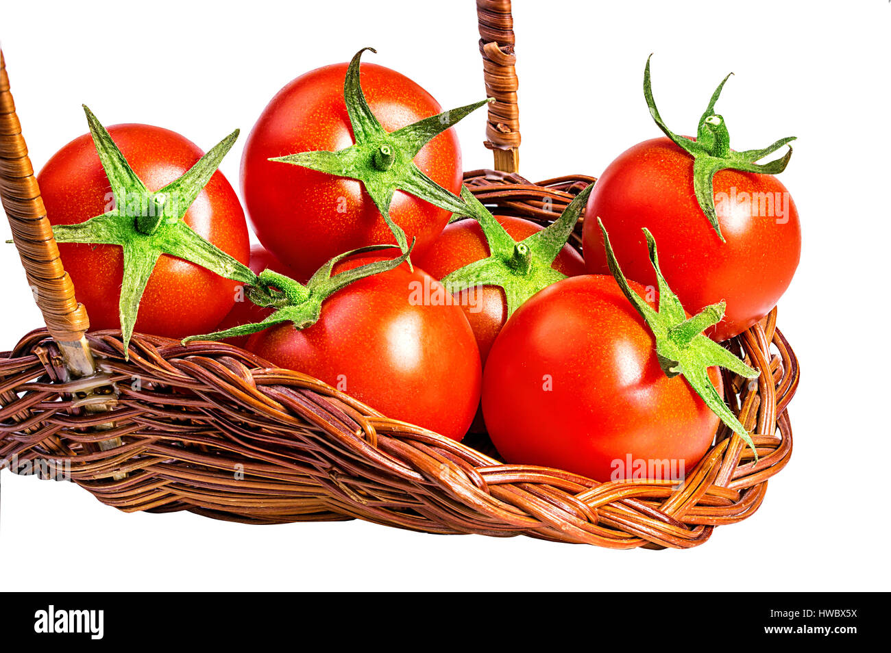 Cherry tomatoes isolated on a white background Stock Photo - Alamy