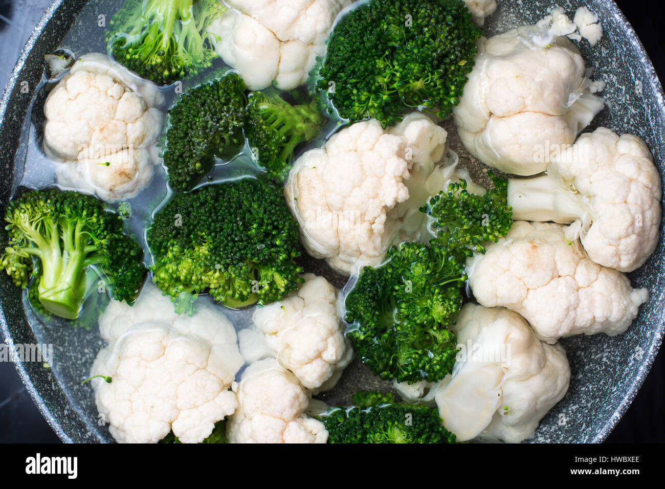 cooked broccoli and cauliflower Stock Photo Alamy