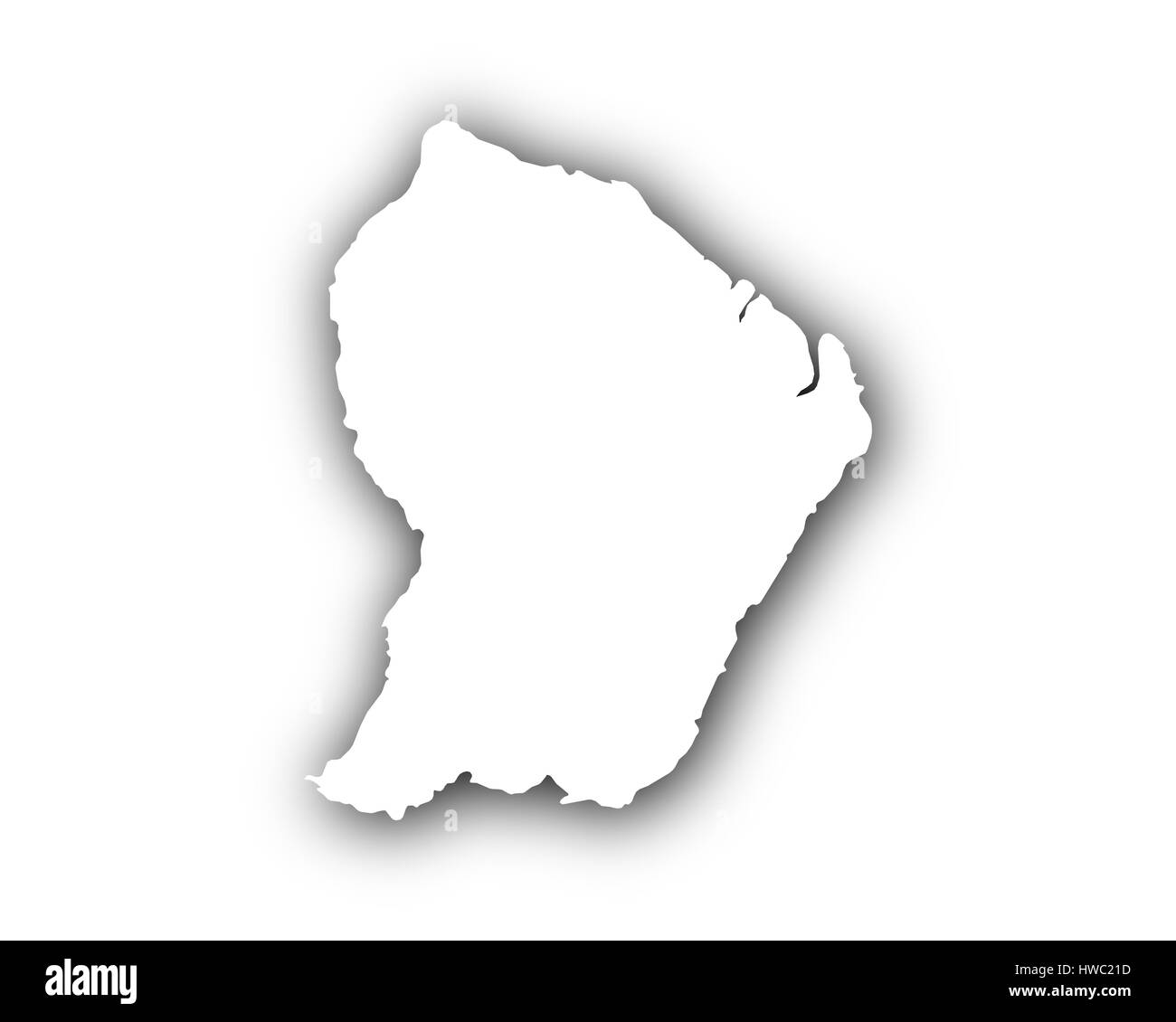 Map of French Guiana with shadow Stock Photo Alamy