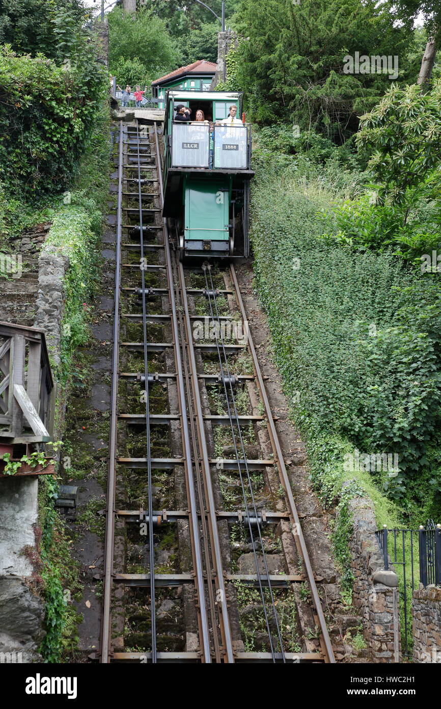 Lynmouth to Lynton hydro / water powered cliff funicular railway, North