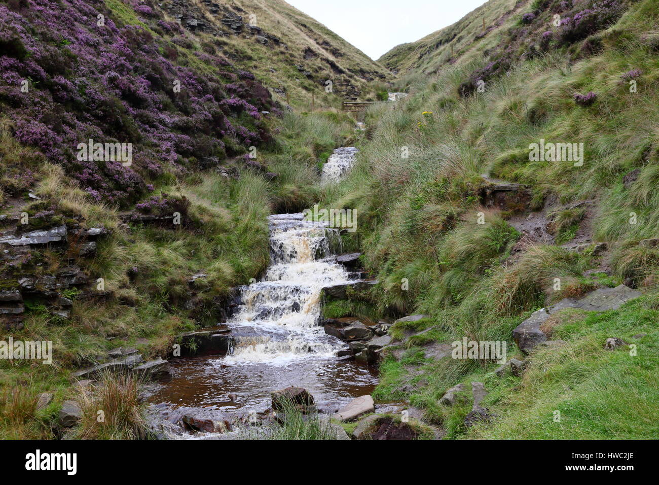 Mountain stream flowing through Birchin Clough near Snake Pass, Peak