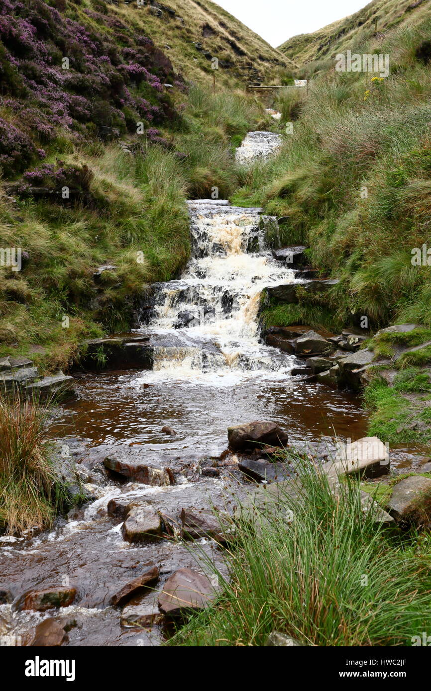 Mountain stream flowing through Birchin Clough near Snake Pass, Peak