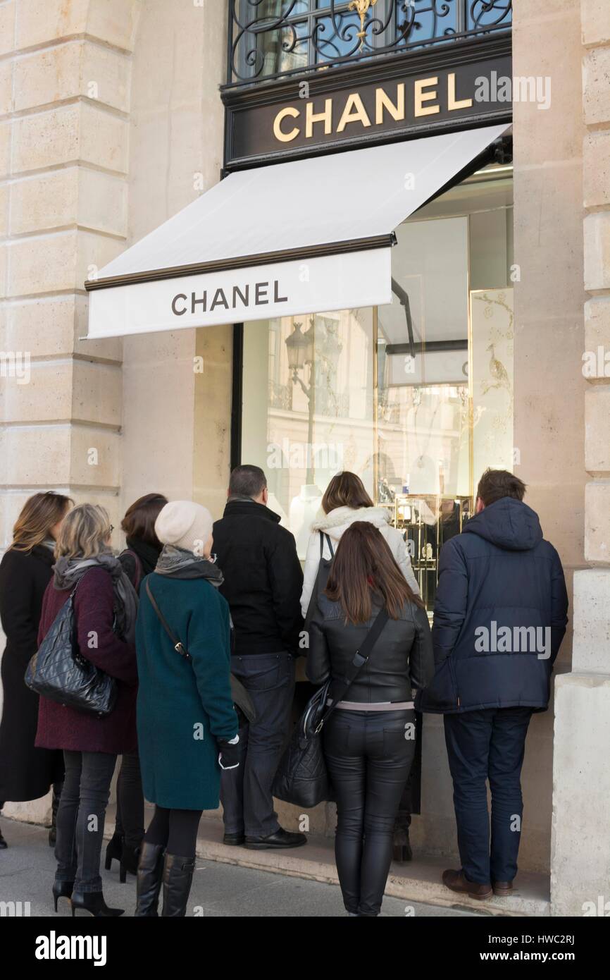 Paris (75) 1e arr. Maison Chanel // France. Paris (75) 1e arr. Chanel shop in Place Vendome Stock Photo