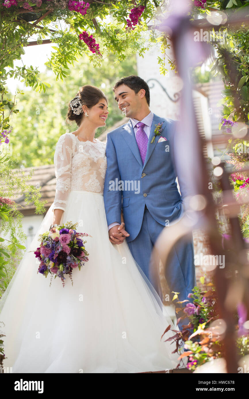 bride and groom on wedding day Stock Photo