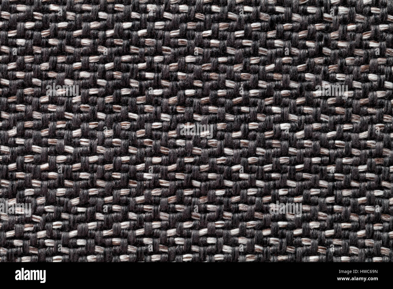 Black and white vintage fabric with woven texture closeup. Textile ...