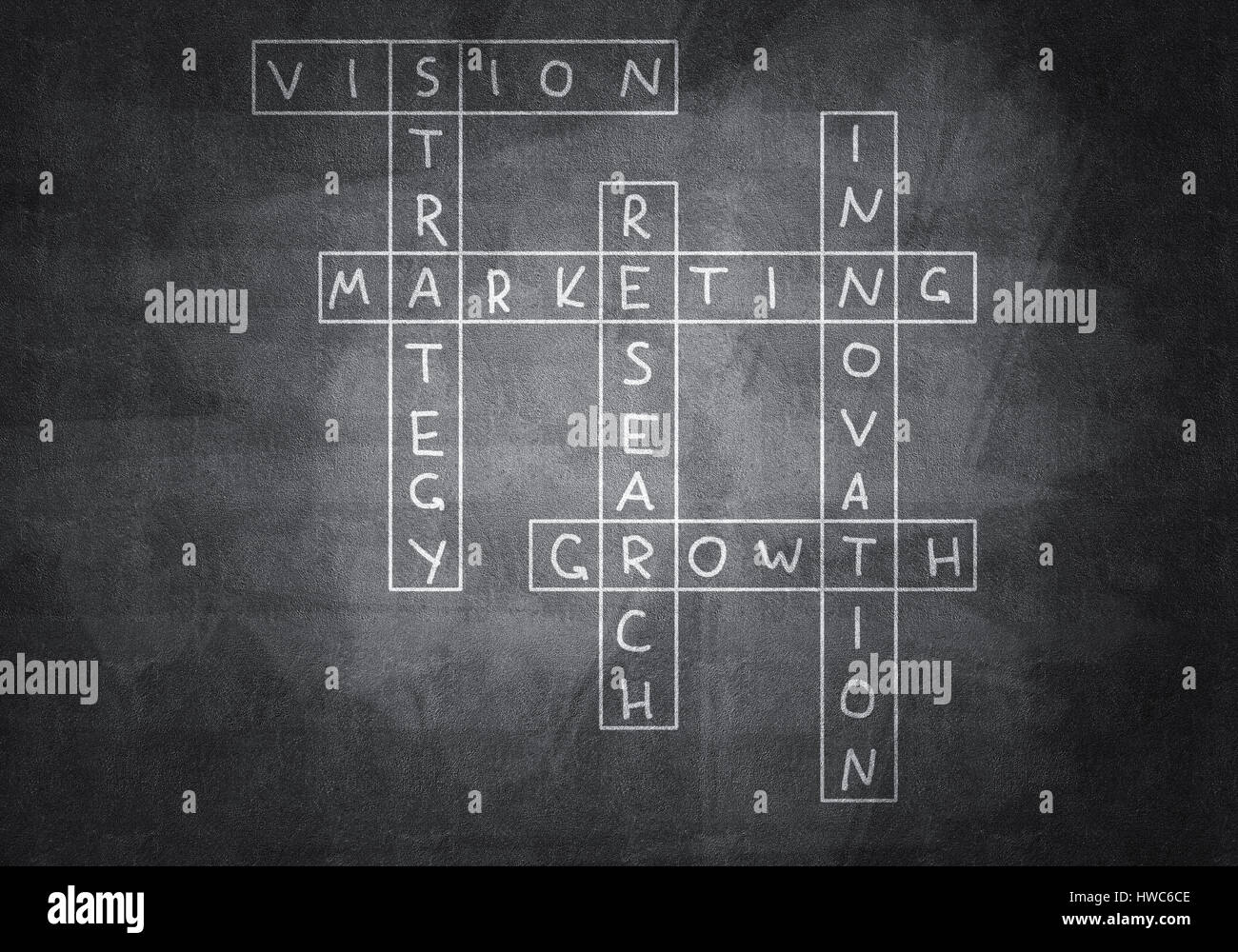 Chalk drawn crossword Stock Photo Alamy