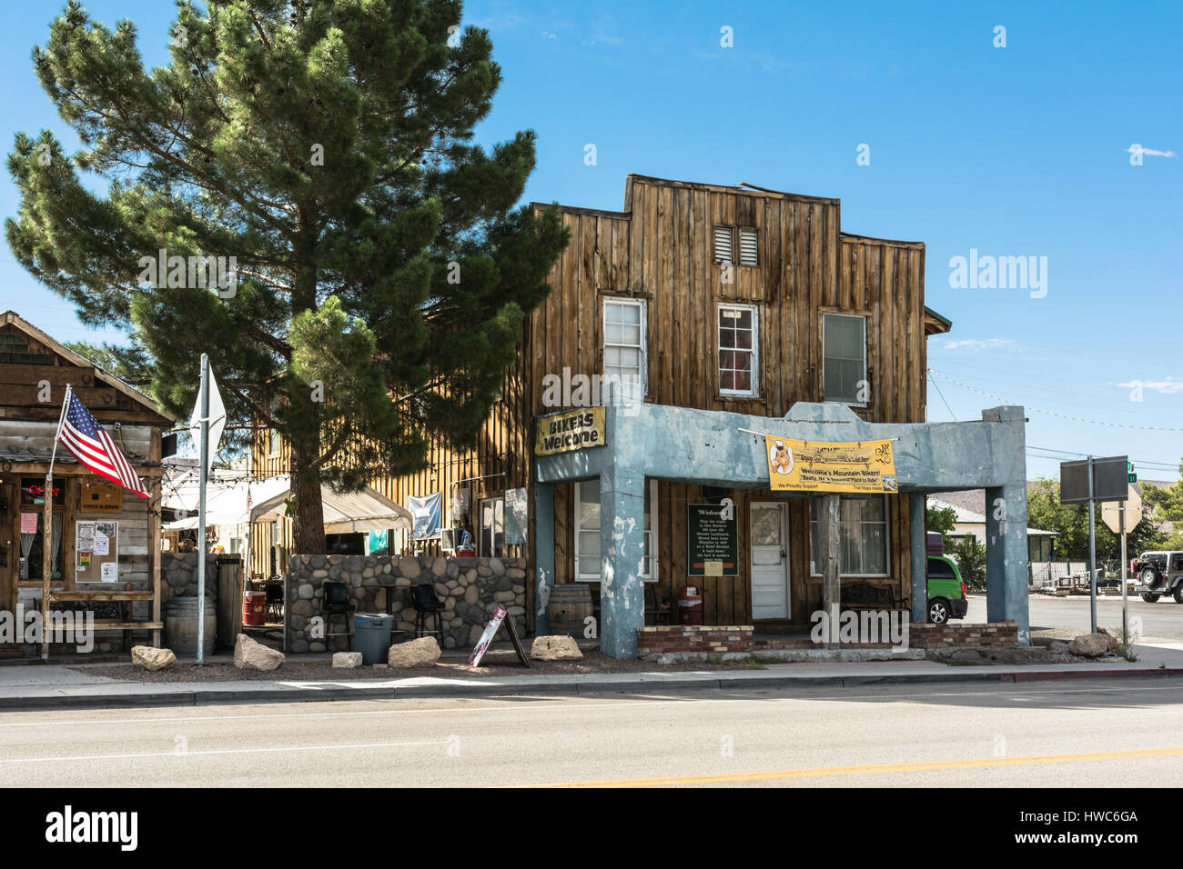 Beatty,Nevada,USA July 9, 2016 View of the Main Street in Beatty