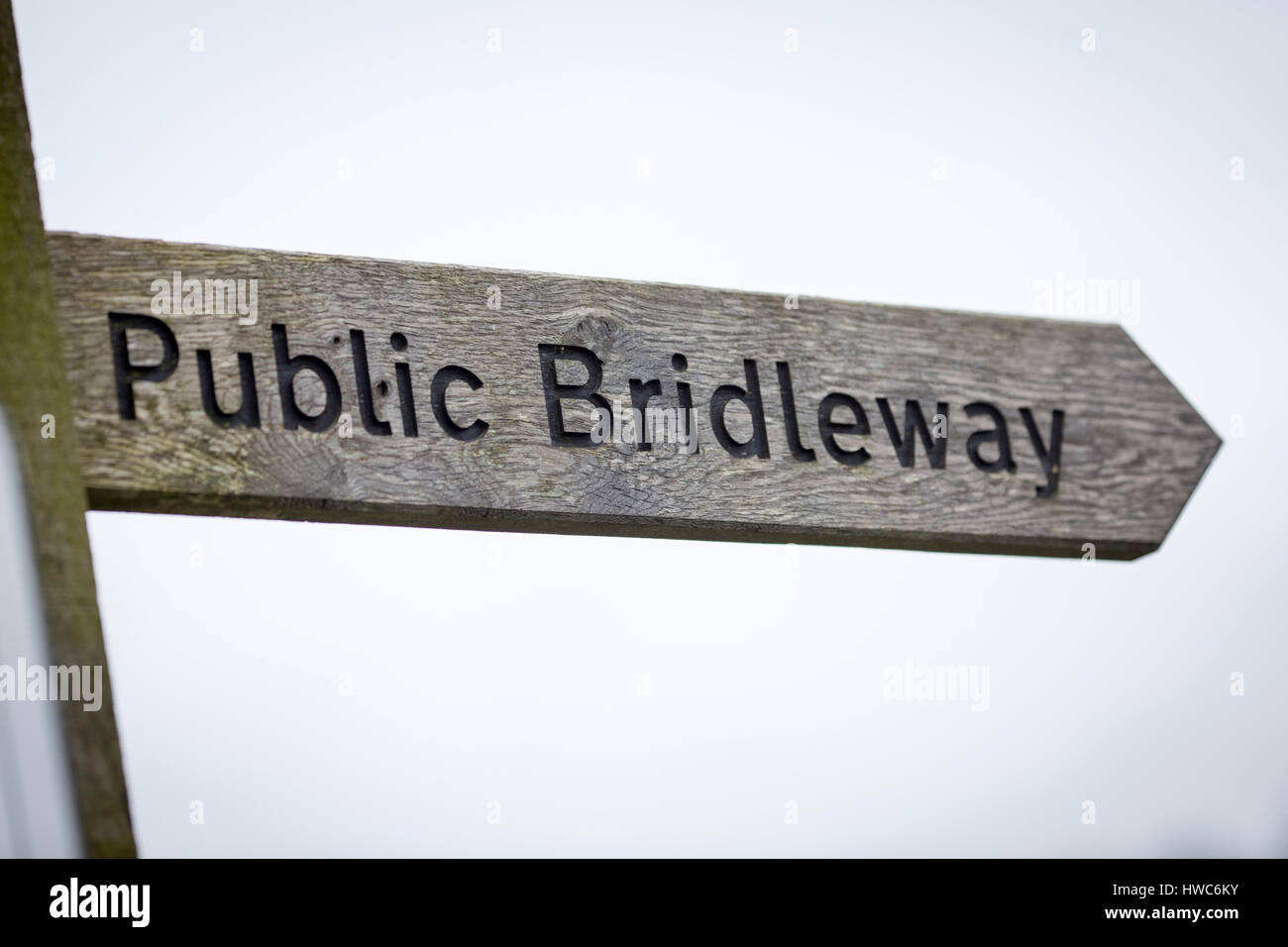 Public bridleway sign in England Stock Photo Alamy