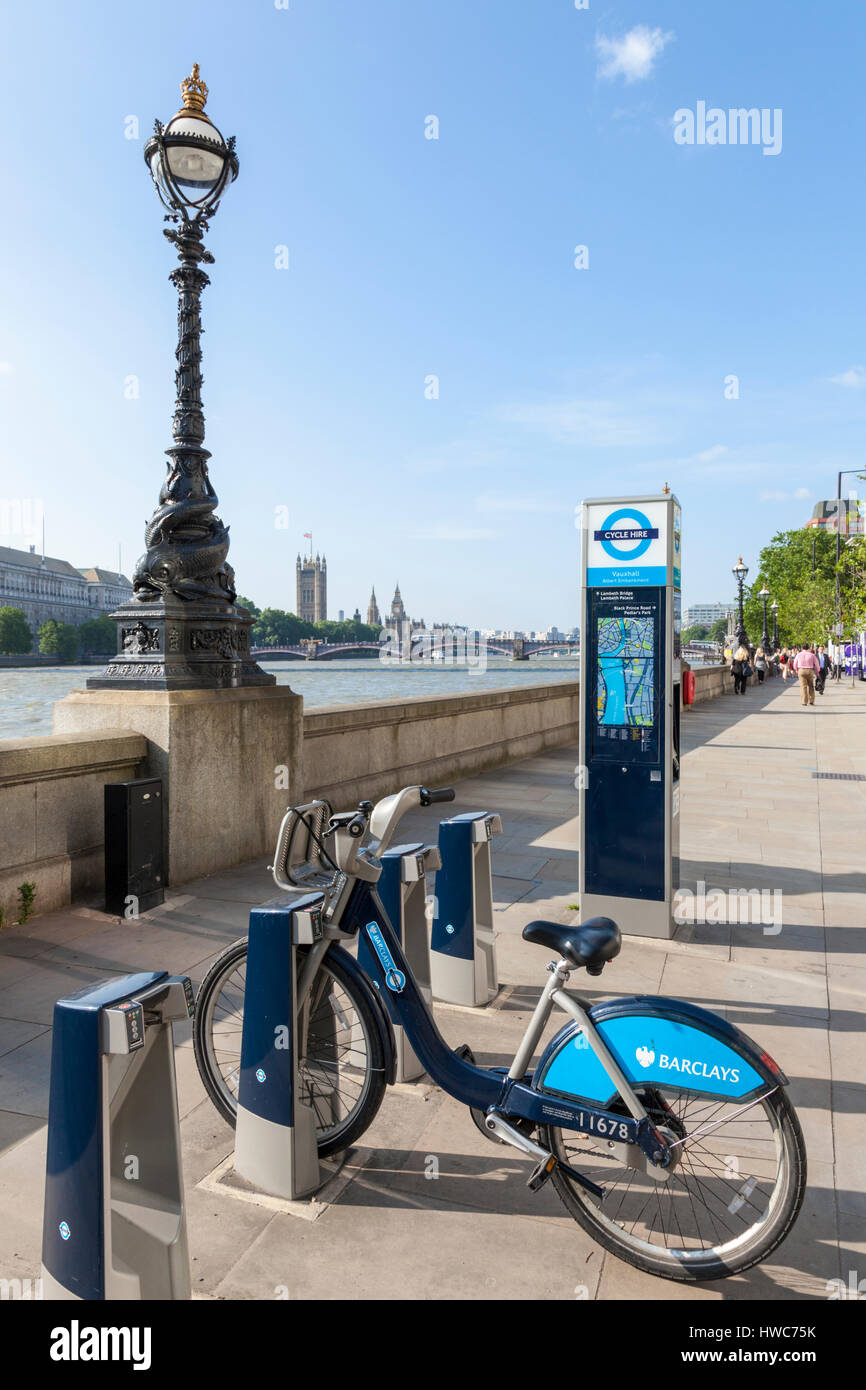 Barclays bike also known as a Boris bike. Cycle hire in London, UK Stock Photo