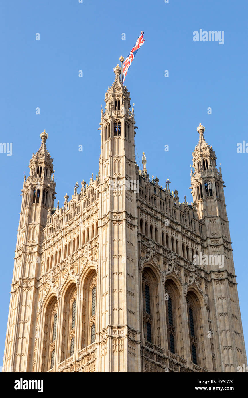 Victoria Tower, Houses Of Parliament, Palace of Westminster, London, England, UK Stock Photo