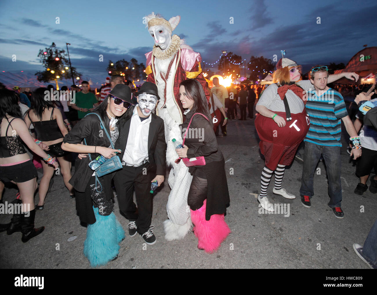 Alice in Wonderland characters at the Beyond Wonderland rave in San  Bernardino, on Saturday, March 19, 2011. Photo by Francis Specker Stock  Photo - Alamy