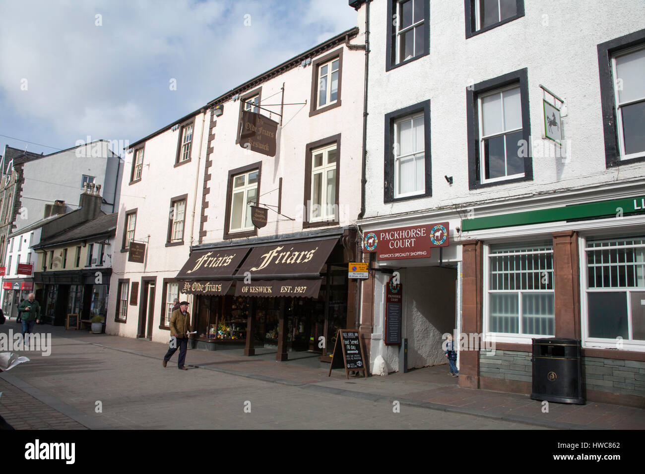 Friar's Chocolate Shop in the market square Keswick Lake District Cumbria England Stock Photo