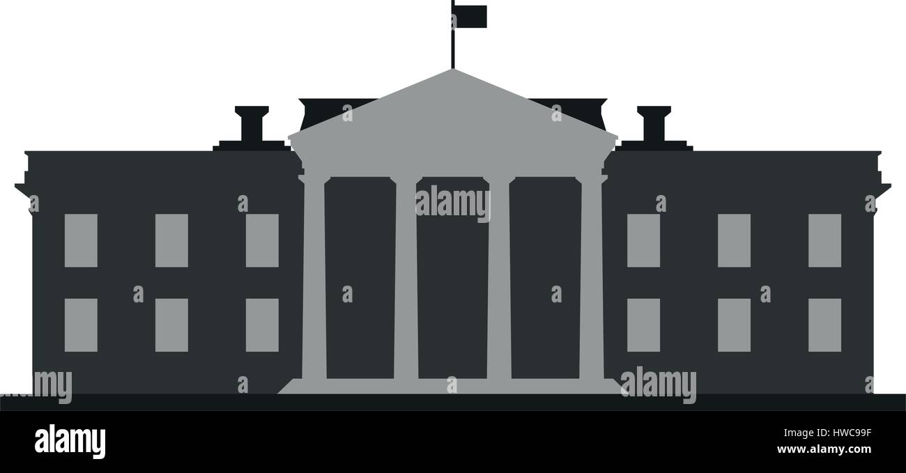 white house icon illustrated on white background in vector Stock Vector