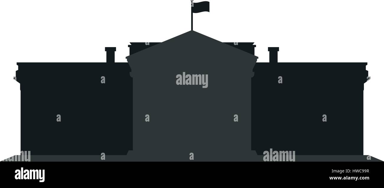 white house icon illustrated on white background in vector Stock Vector