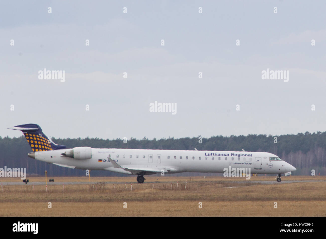 Scenes from Bydgoszcz airport, a military airfield also used for commercial flights are seen on 19 March, 2017. Stock Photo
