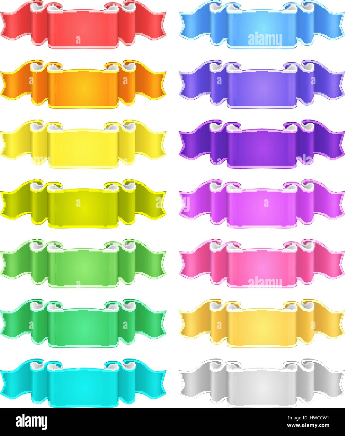 isolated vector bright colored satin ribbons set Stock Vector Image ...