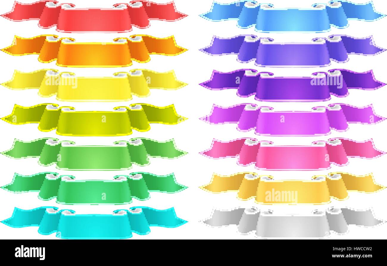 isolated vector bright colored satin ribbons set Stock Vector Image ...