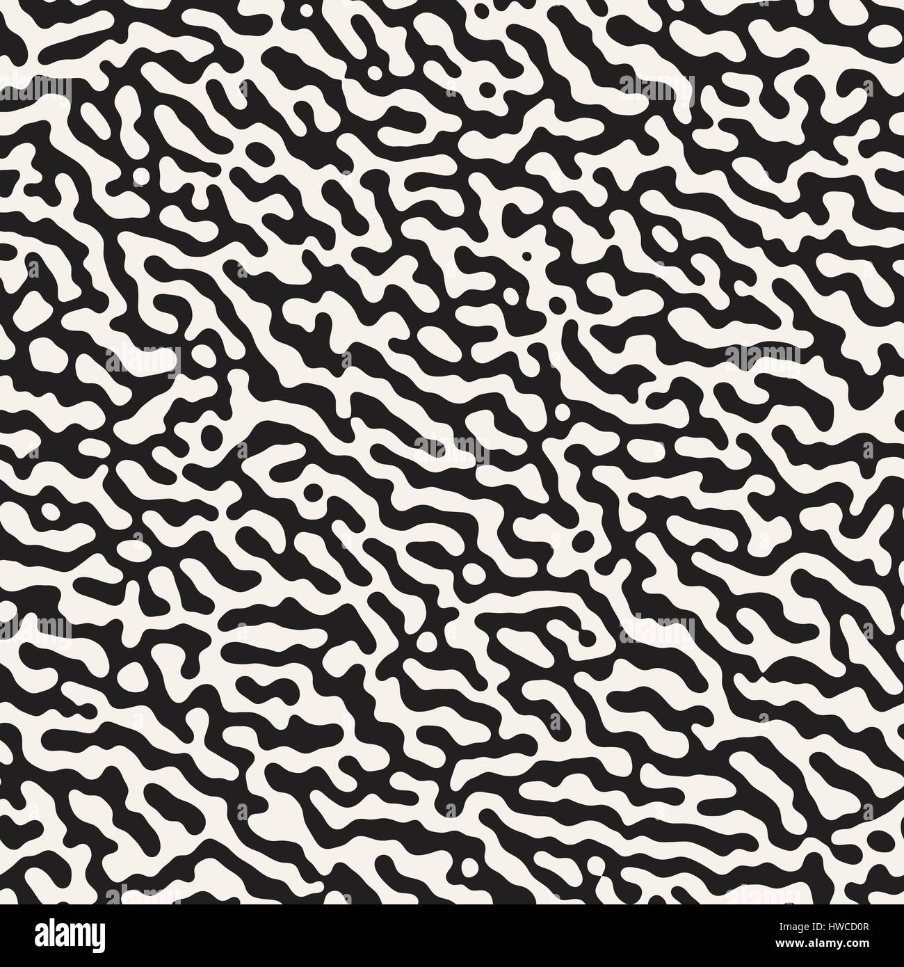 Vector Seamless Grunge Pattern. Black and White Organic Shapes. Messy ...