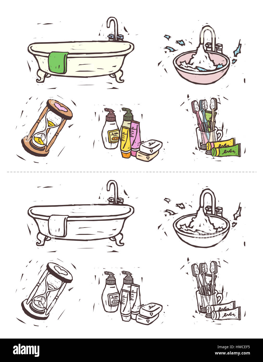 Arrangement Bathroom Bathroom Sink Bathtub Bizarre Body Stock Photo Alamy