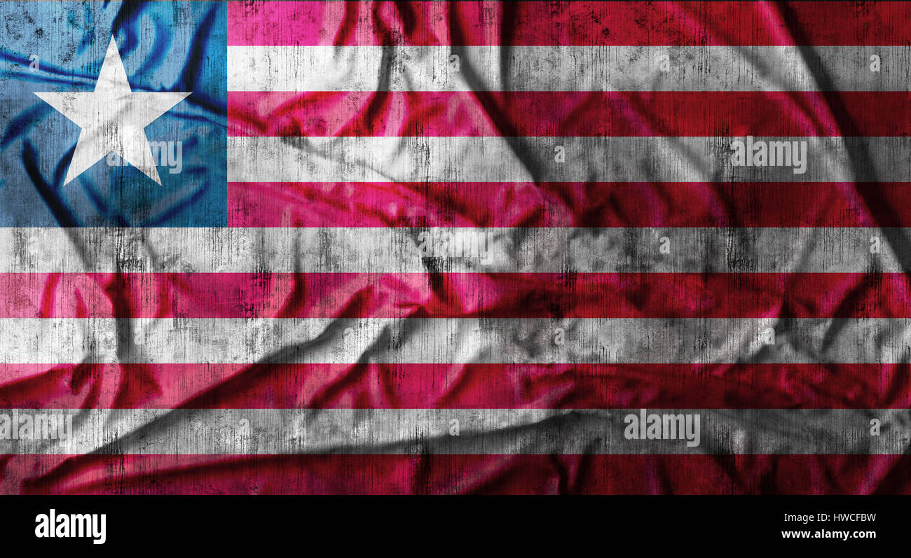 Grunge crumpled Liberia flag. 3d rendering Stock Photo - Alamy