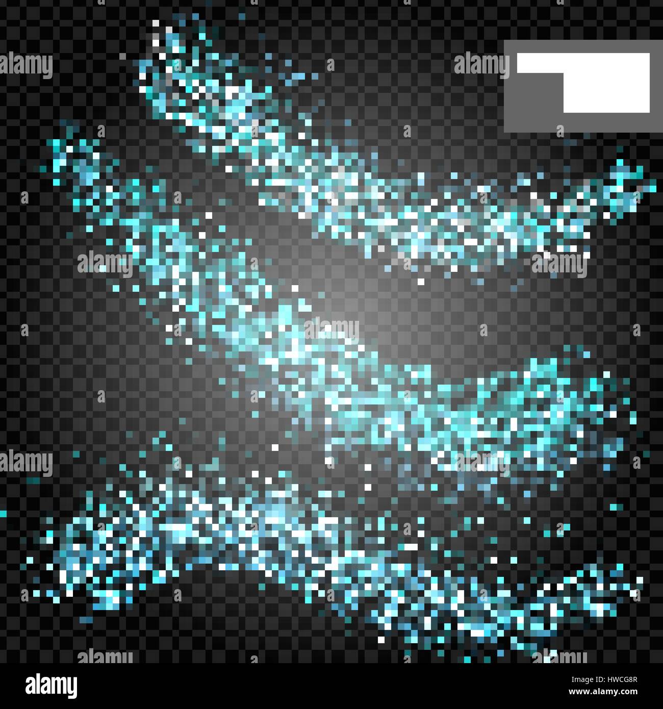 Vector white glitter wave abstract illustration. White star dust trail ...