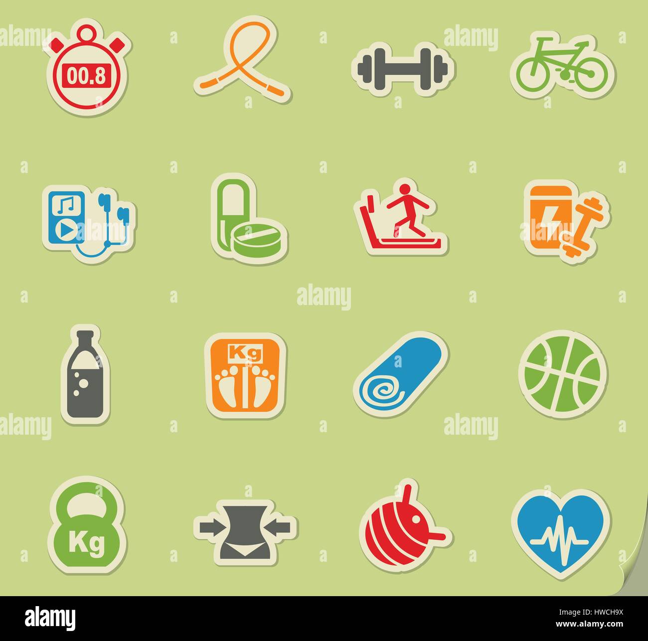 fitness web icons for user interface design Stock Vector Image & Art ...