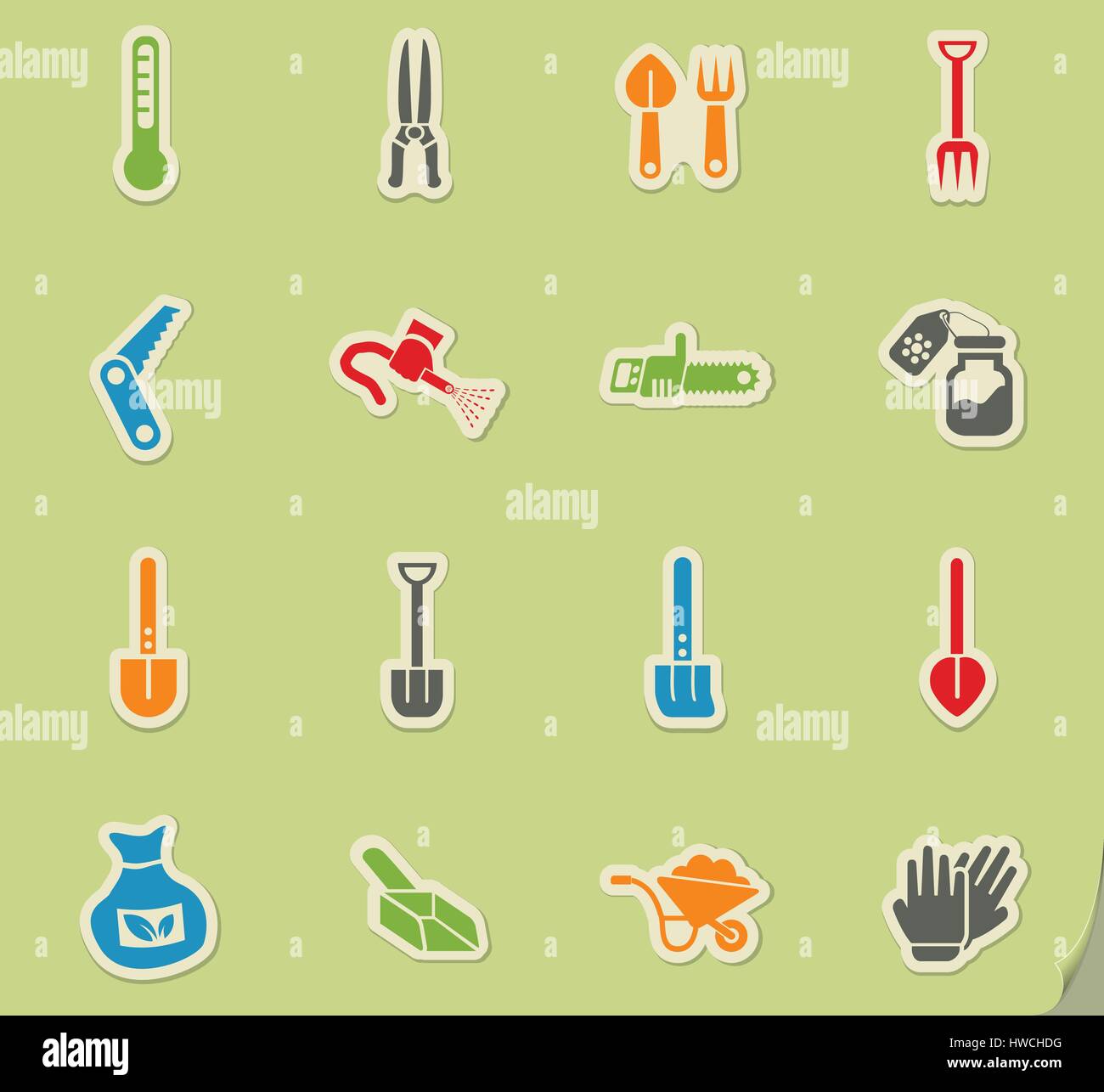 garden tools web icons for user interface design Stock Vector Image ...