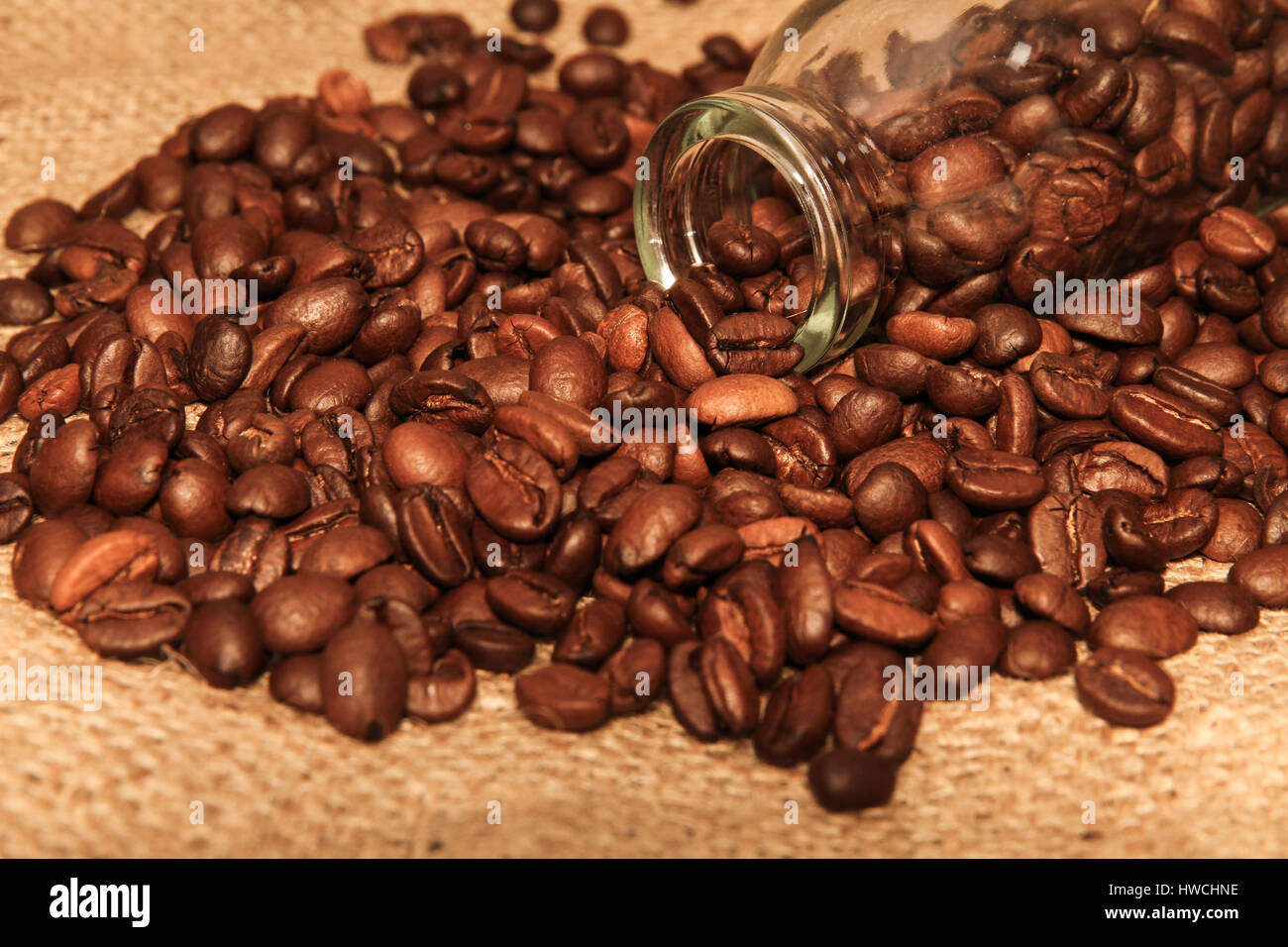 Arabic Roasted Coffee Beans on Sack Background Stock Photo - Alamy
