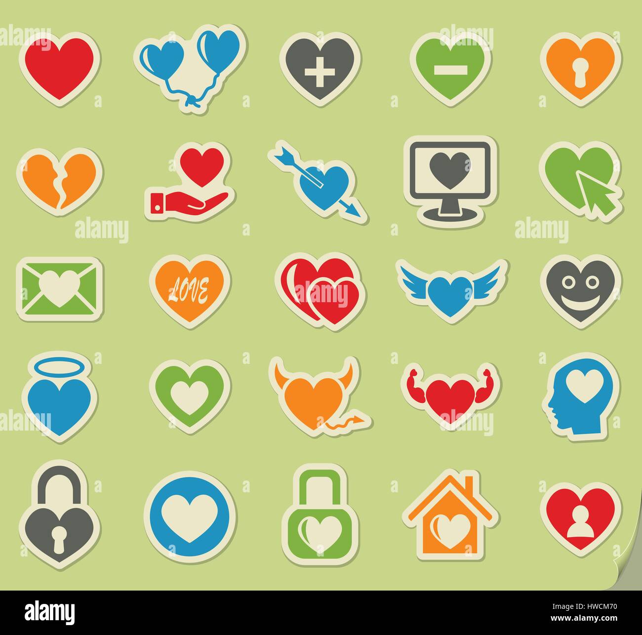 heart love web icons for user interface design Stock Vector Image & Art ...