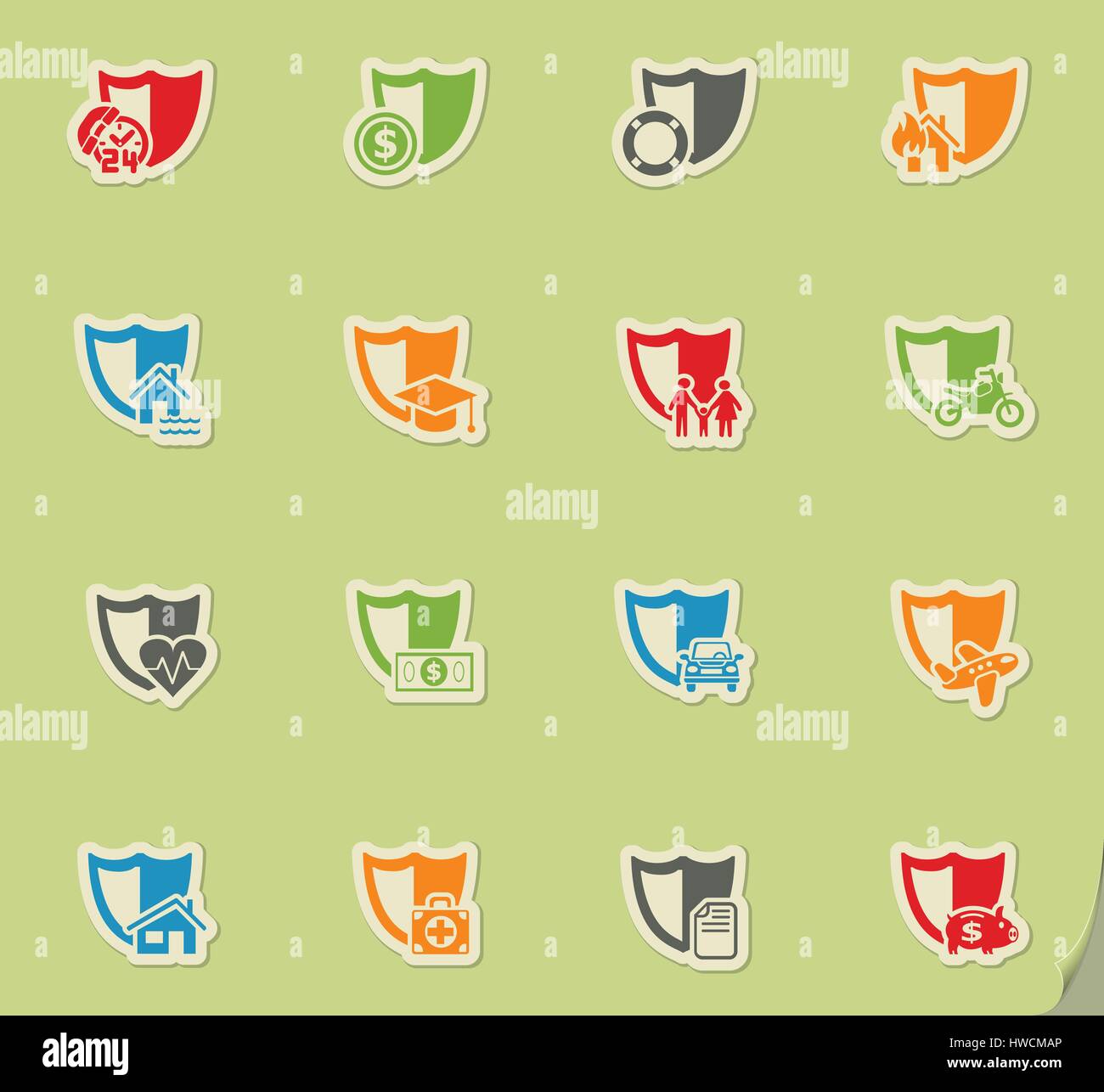 insurance web icons for user interface design Stock Vector Image & Art ...