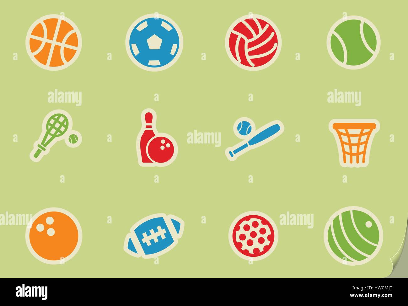sport balls web icons for user interface design Stock Vector Image ...