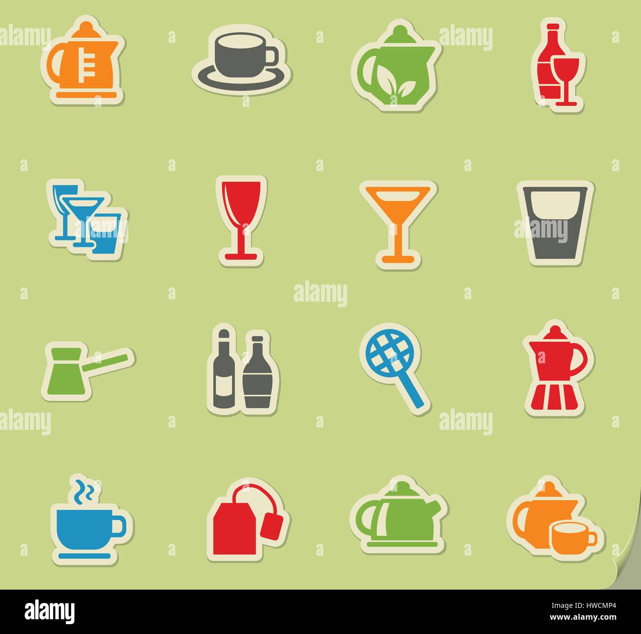 utensils for beverages web icons for user interface design Stock Vector ...