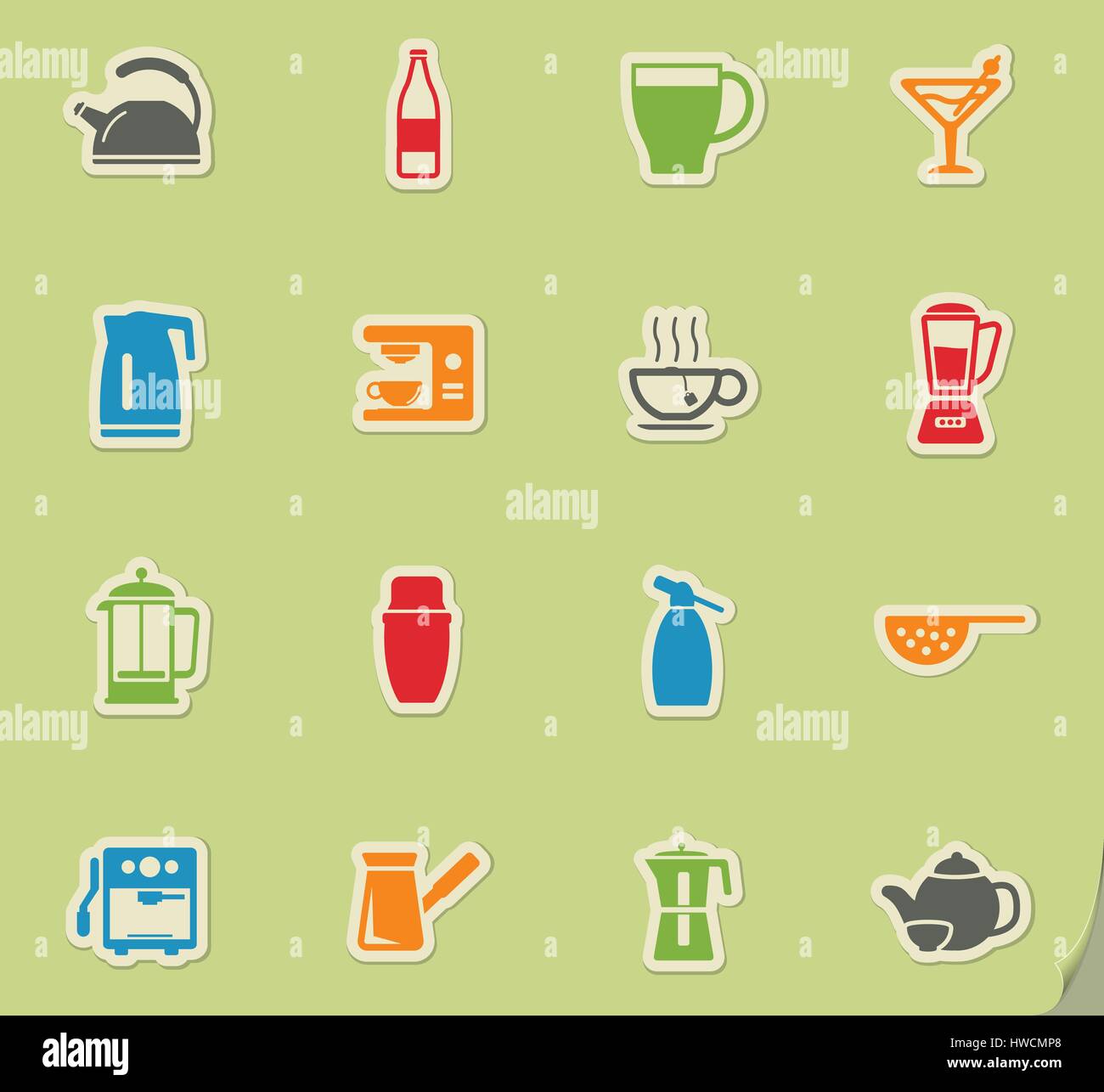 utensils for beverages web icons for user interface design Stock Vector ...