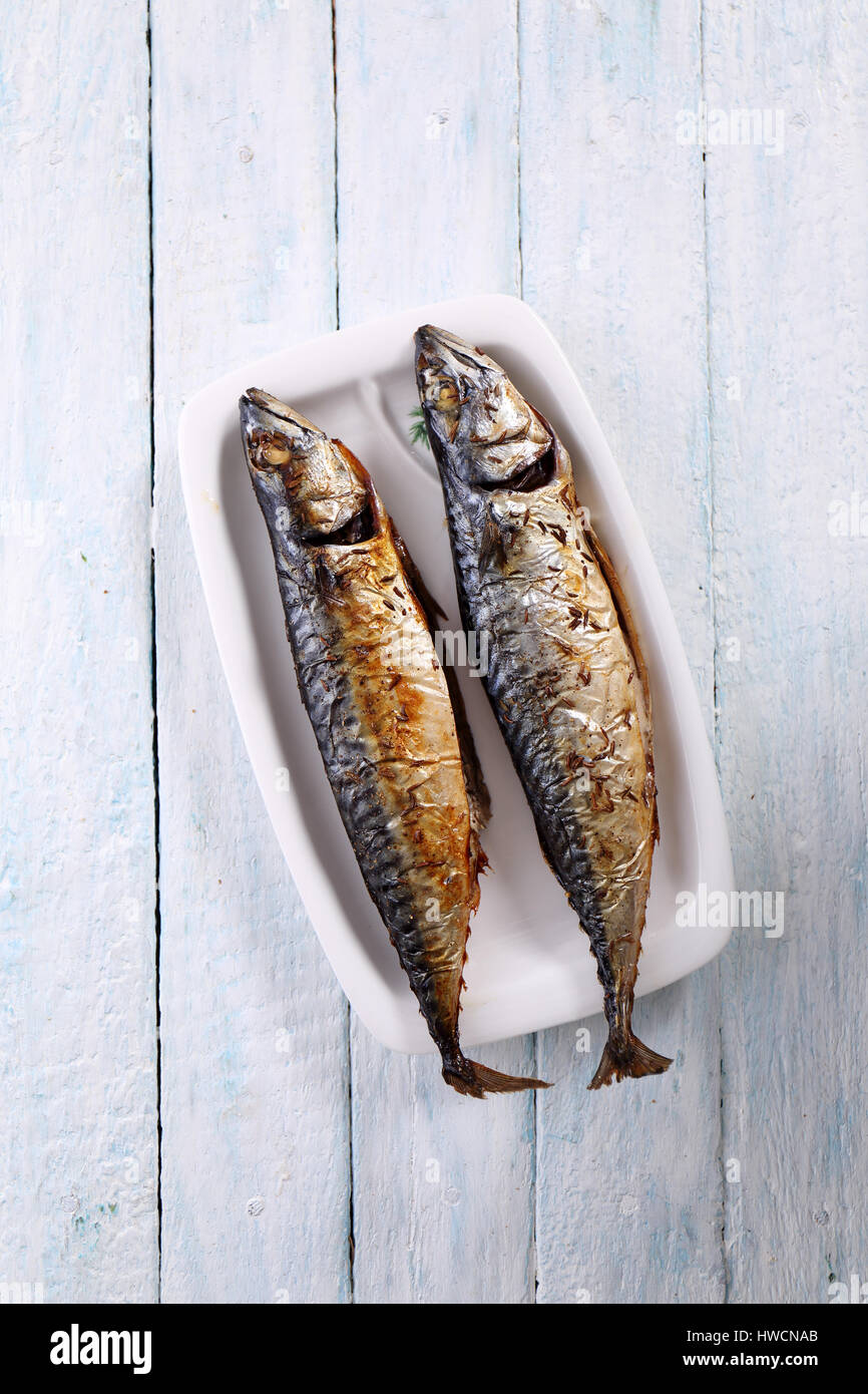 Mackerel baked with spices Stock Photo Alamy