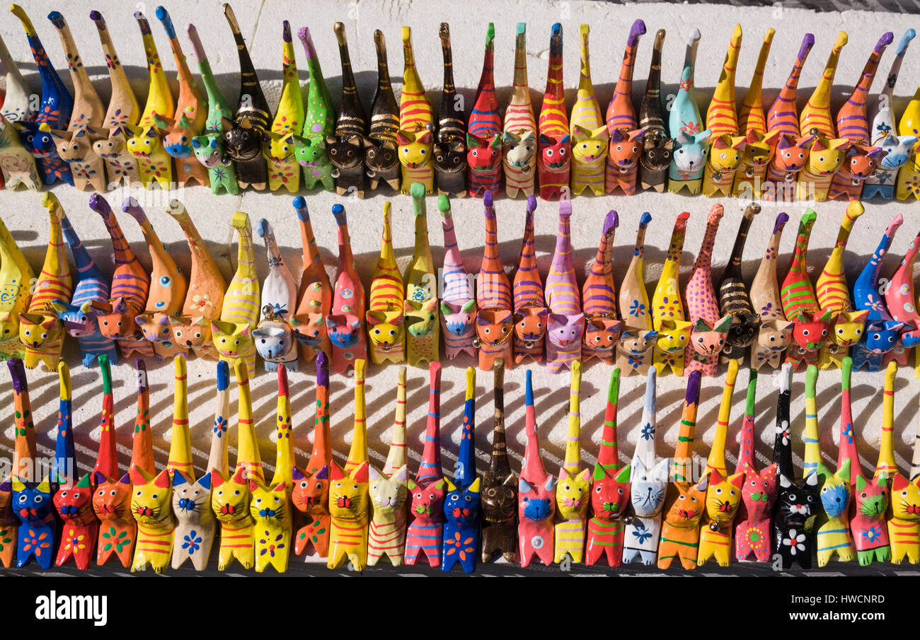 Wooden toy cats for sale, Kamakura Japan Stock Photo Alamy