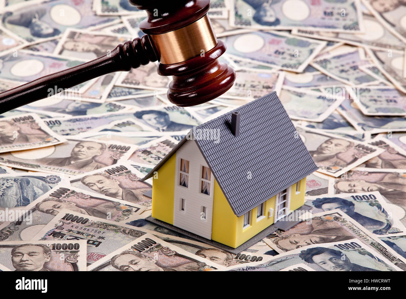 Real estate crisis by a financing in yen, Immobilien Krise bei einer Finanzierung in Yen Stock Photo