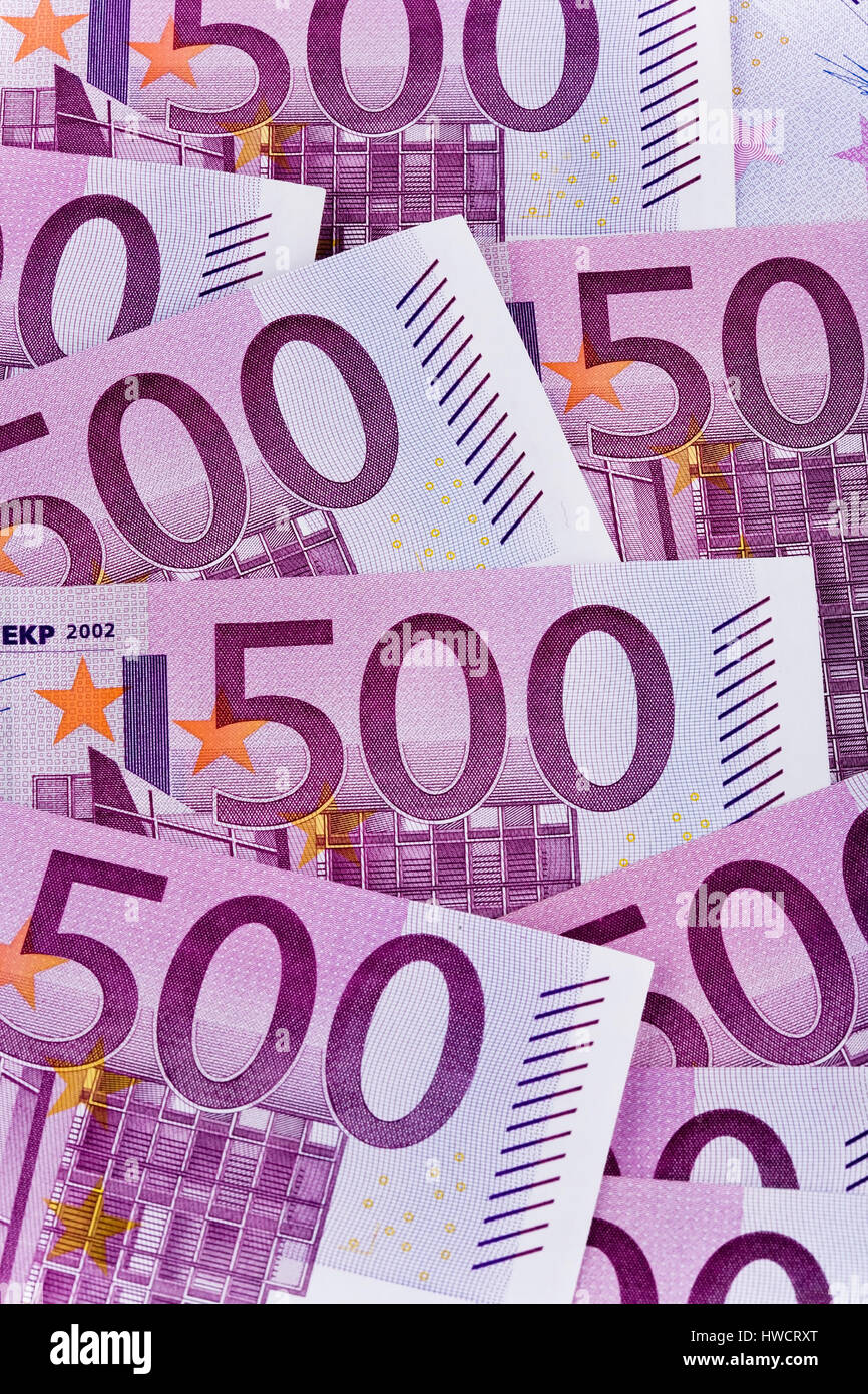 500th euro of notes, 500er Euro Scheine Stock Photo