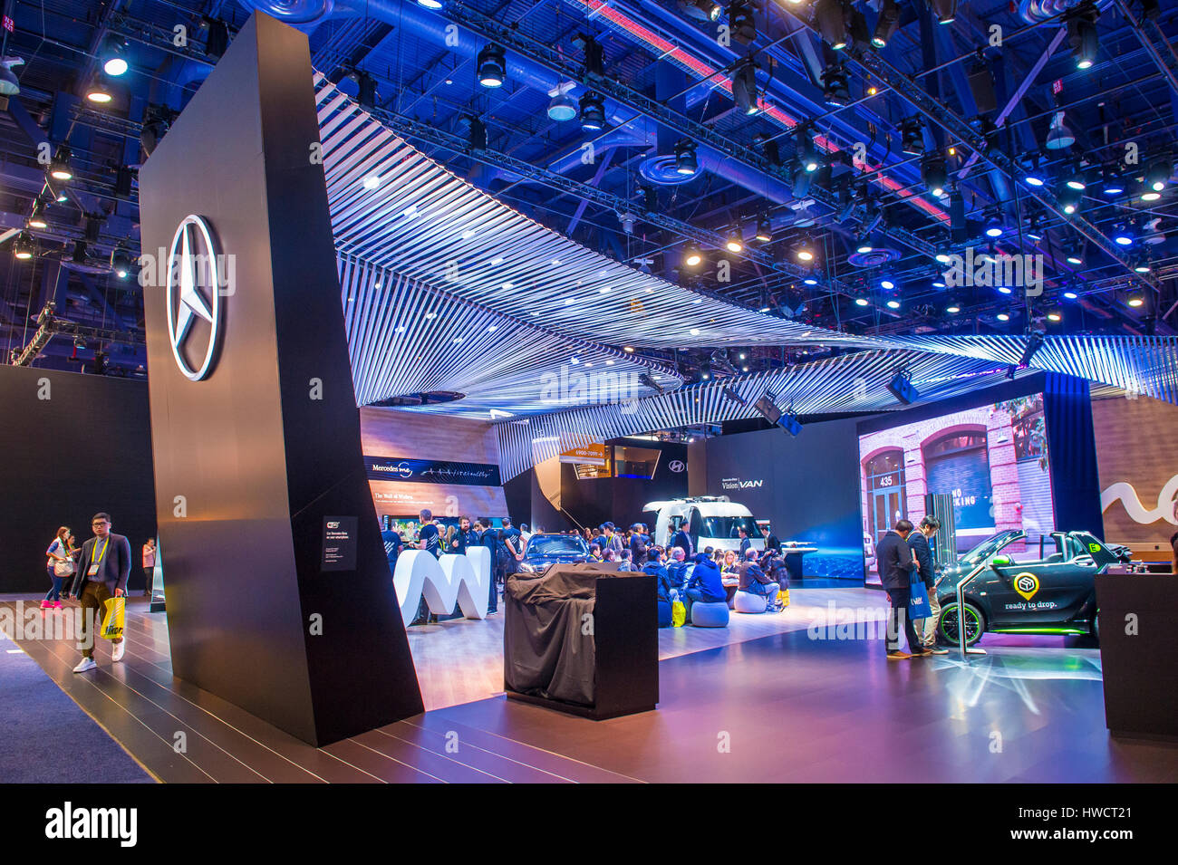 LAS VEGAS - JAN 08 : The Mercedes booth at the CES Show in Las Vegas,  Navada, on January 08, 2017. CES is the world's leading consumer-electronics  sho Stock Photo - Alamy