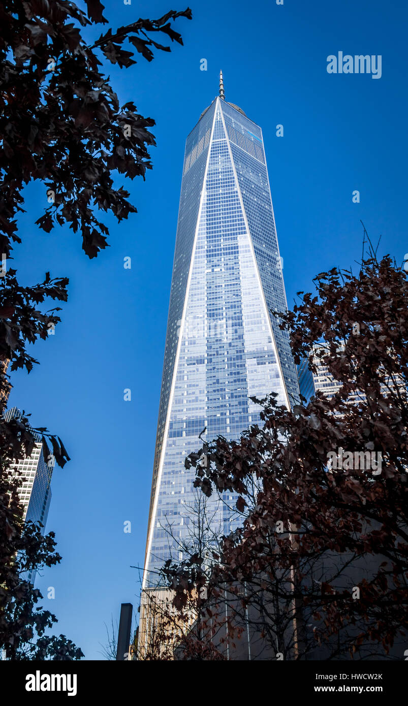 One World Trade Center at Lower Manhattan - New York, USA Stock Photo