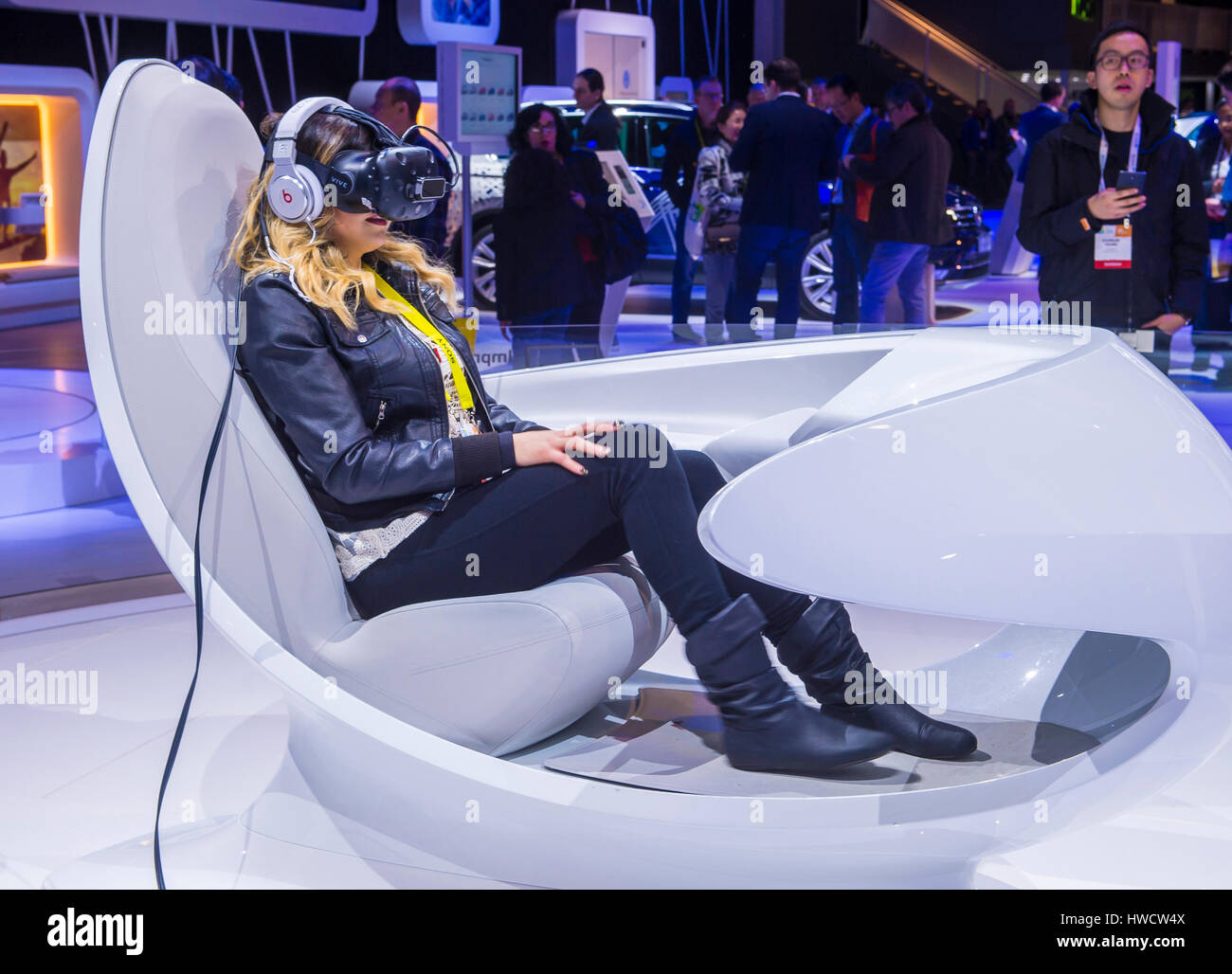 LAS VEGAS JAN 08 Virtual reality demonstration at the Volkswagen