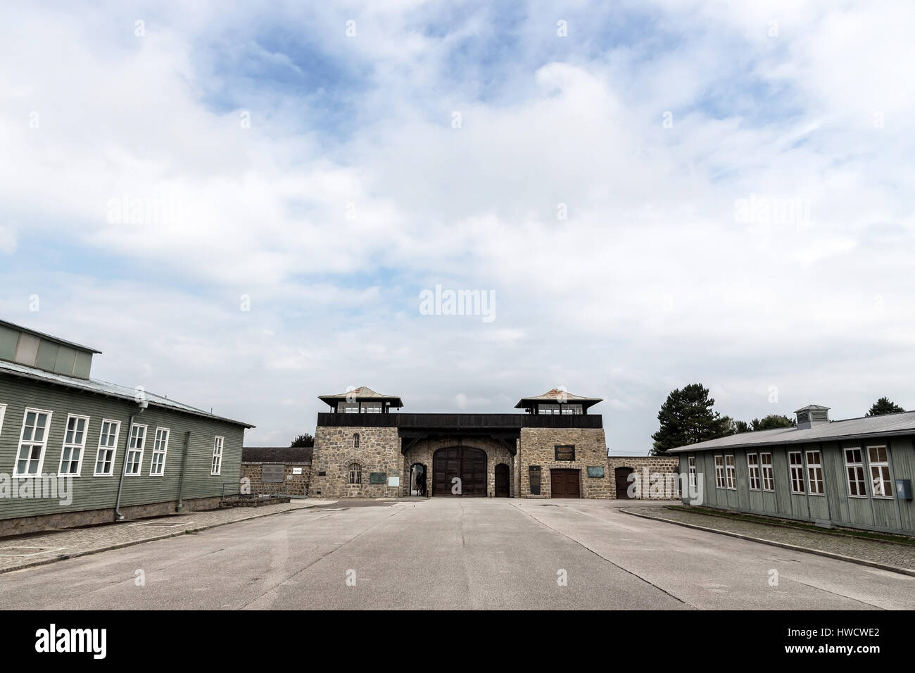 Place Apell in the concentration camp Mauthausen in Austria. Concentration camp of the step III from 1938 to 1945, Apellplatz im Konzentrationslager M Stock Photo