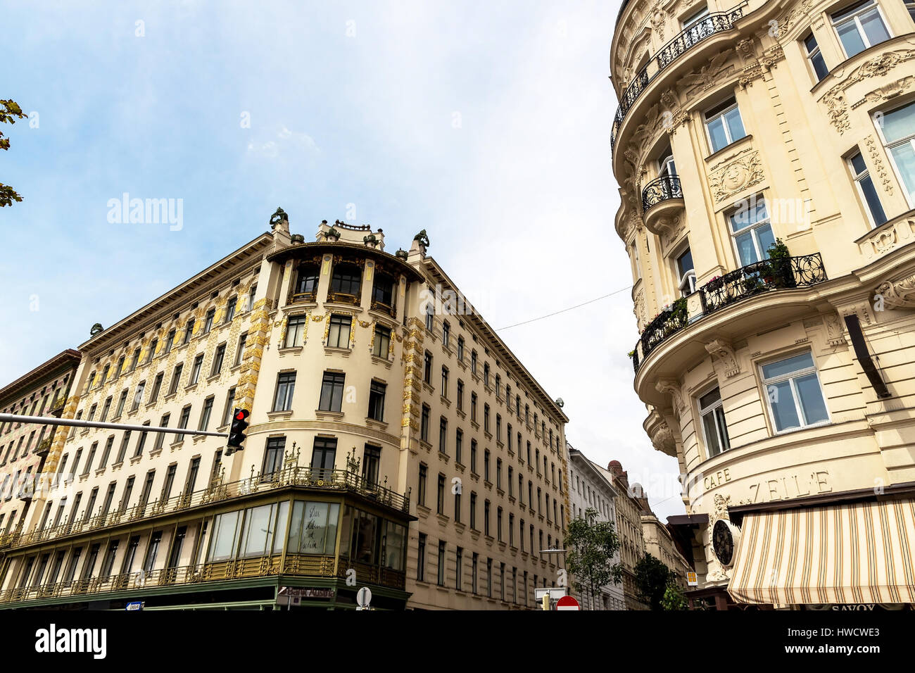 The Vienna line houses in the Viennese nibbling market. Architecture of