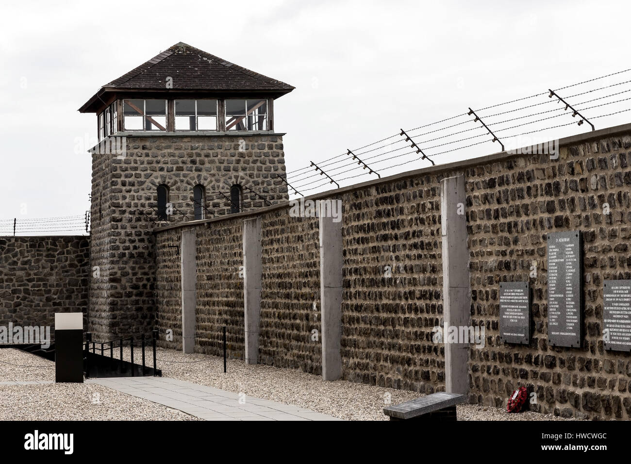 The concentration camp Mauthausen in Austria. Concentration camp of the step III from 1938 to 1945, Das Konzentrationslager Mauthausen in Österreich.  Stock Photo