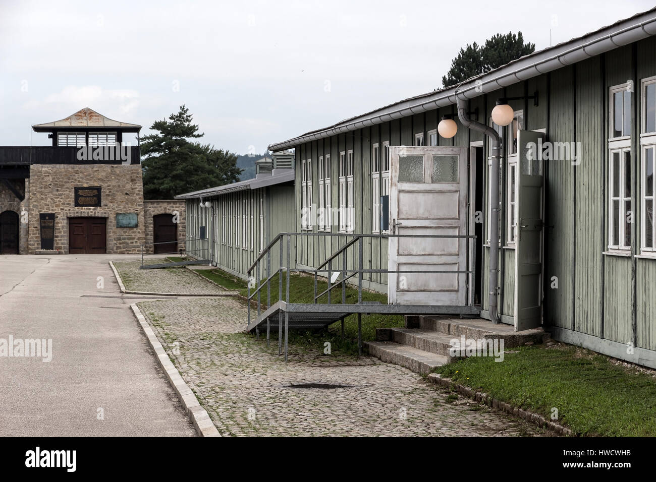 Prisoner's barrack in the concentration camp Mauthausen in Austria. Concentration camp of the step III from 1938 to 1945, Häftlingsbaracke im  Konzent Stock Photo