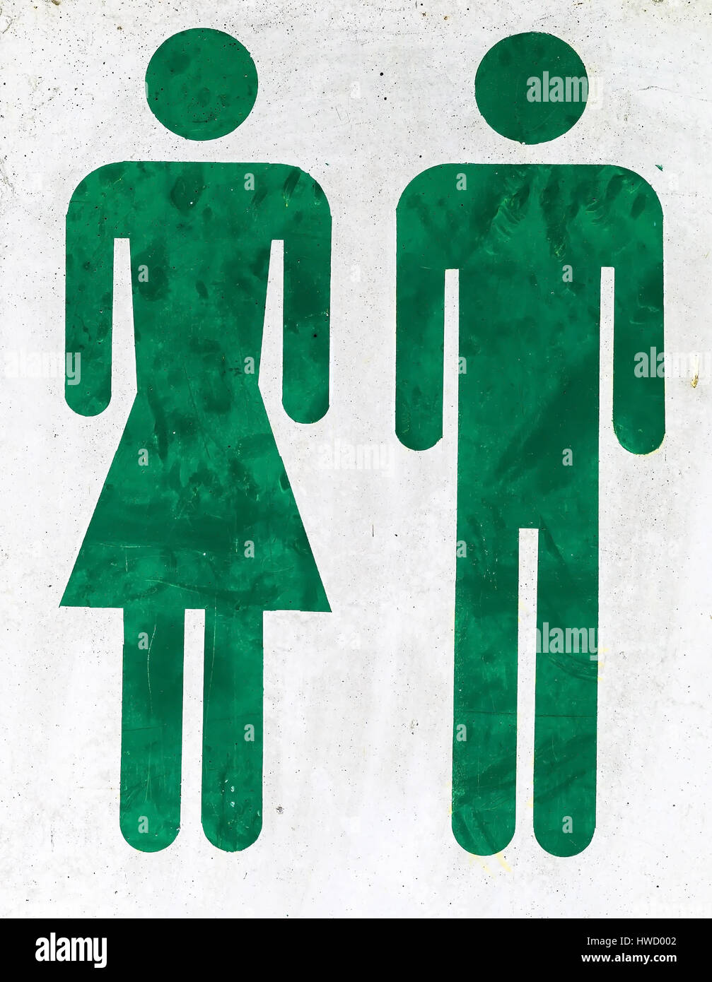 Drawing of man and woman with the entrance of a toilet., Zeichnung von Mann  und Frau beim Eingang einer Toilette Stock Photo - Alamy