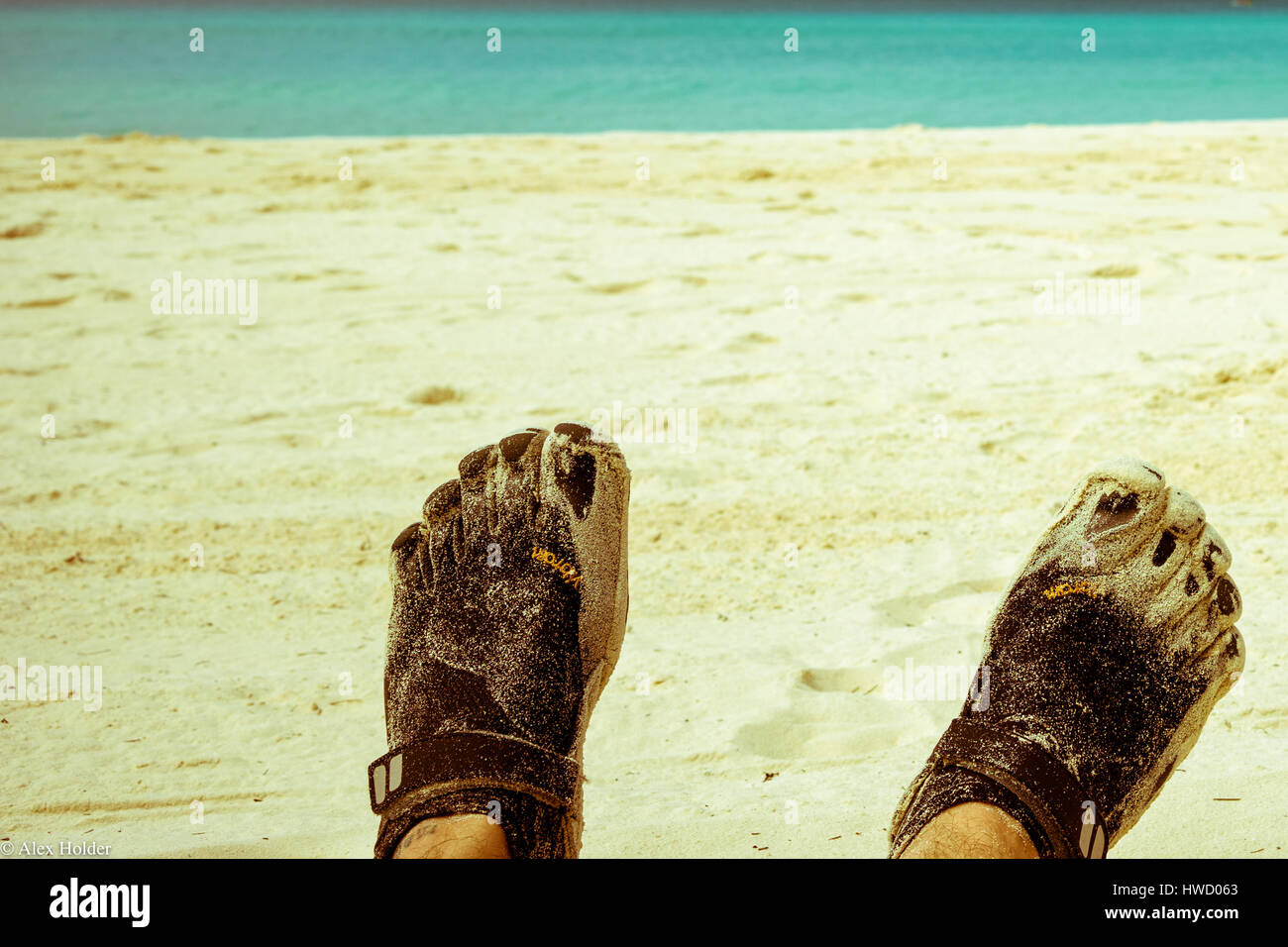 Caribbean sandy shoes Stock Photo Alamy