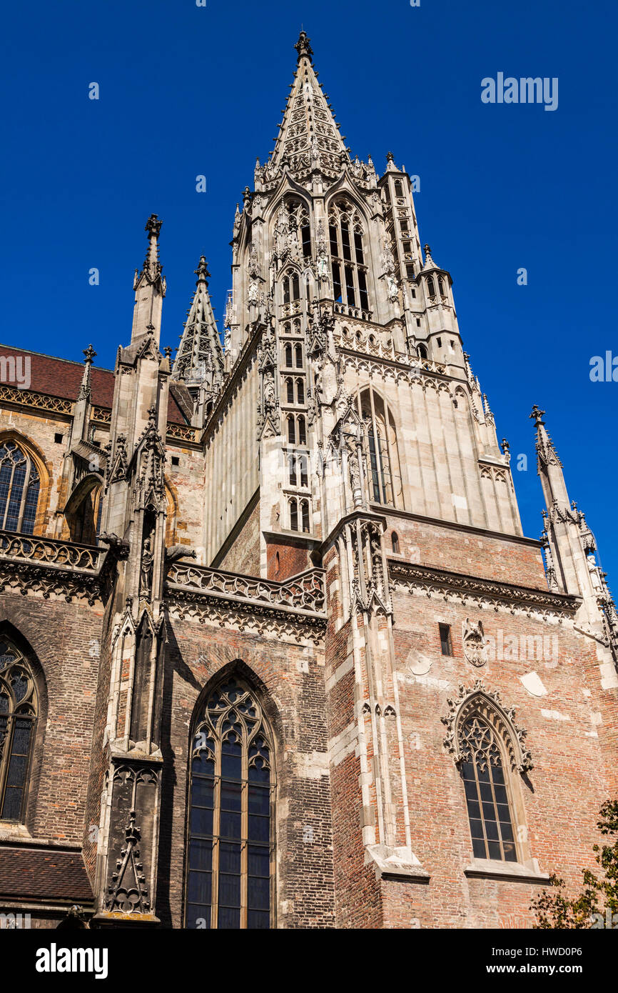 Monumental Ulm Minster. Ulm, Baden-Wurttemberg, Germany. Stock Photo